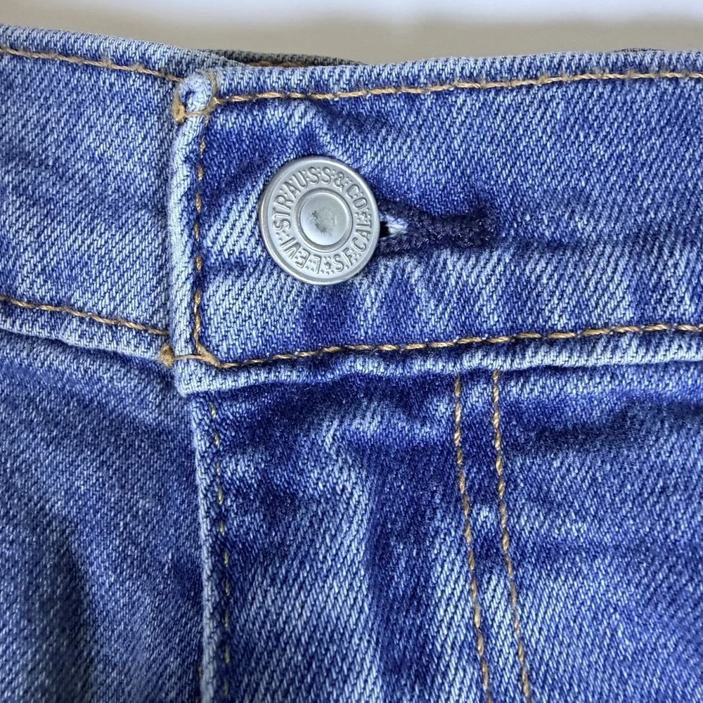 Levi's 505 Jeans Mens 36x30 Blue Denim Faded Stretch Red Tab Boho Straight Leg